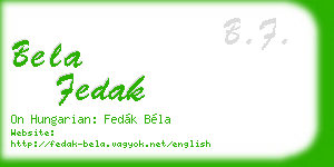 bela fedak business card