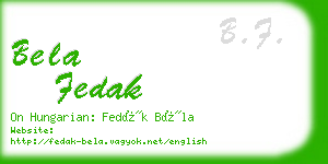 bela fedak business card